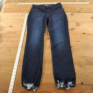 Lee Regular Fit Straight Leg Midrise Womens Jeans Size 4 distressed